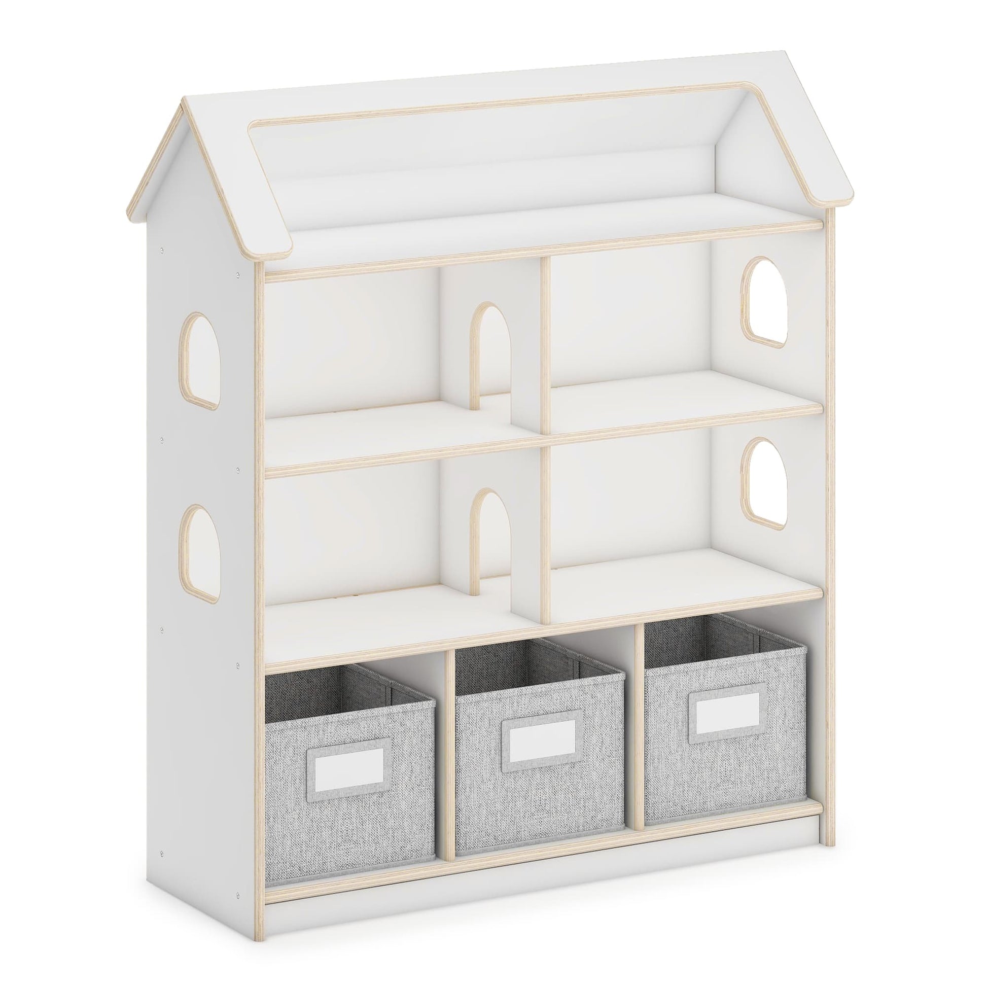 EdQ Dollhouse Bookcase with Bins