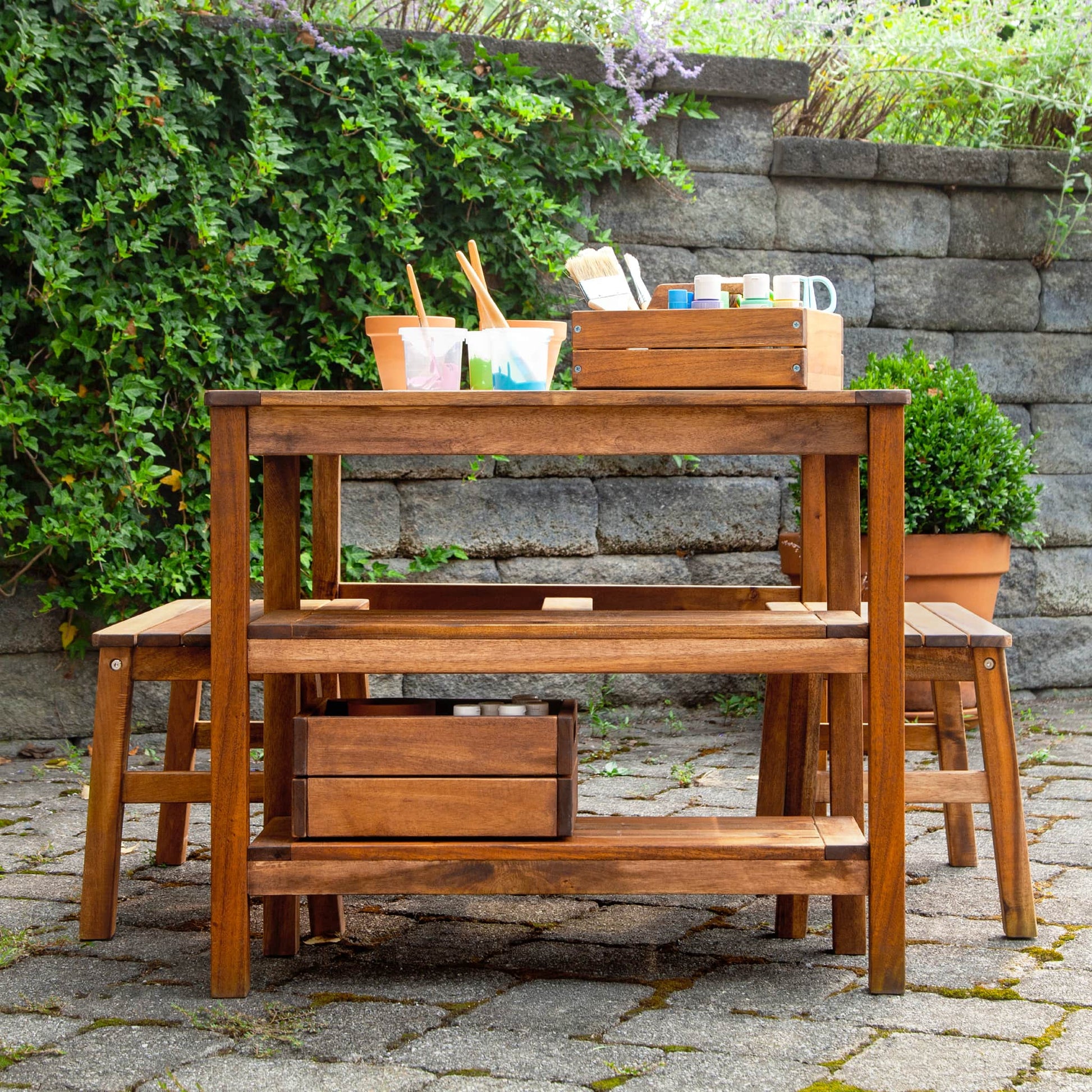 Martha Stewart Kids' Outdoor Craft Table and Bench Set