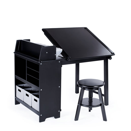 Design Studio - 3 in 1 Art Table, Drafting Table, Easel, and Stool