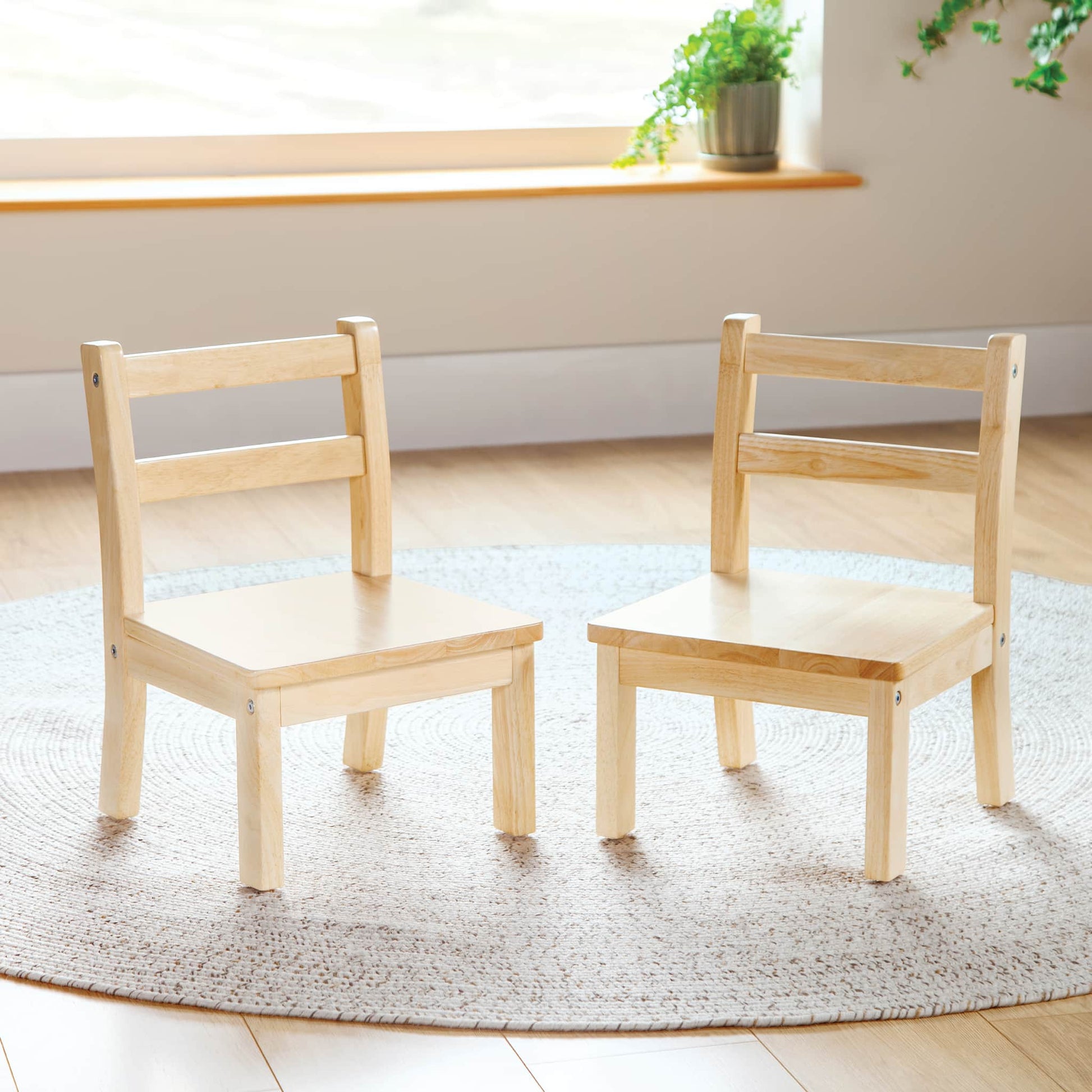 EdQ Hardwood Chairs - Set of 2 - 8" Seat