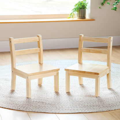 EdQ Hardwood Chairs - Set of 2 - 8" Seat