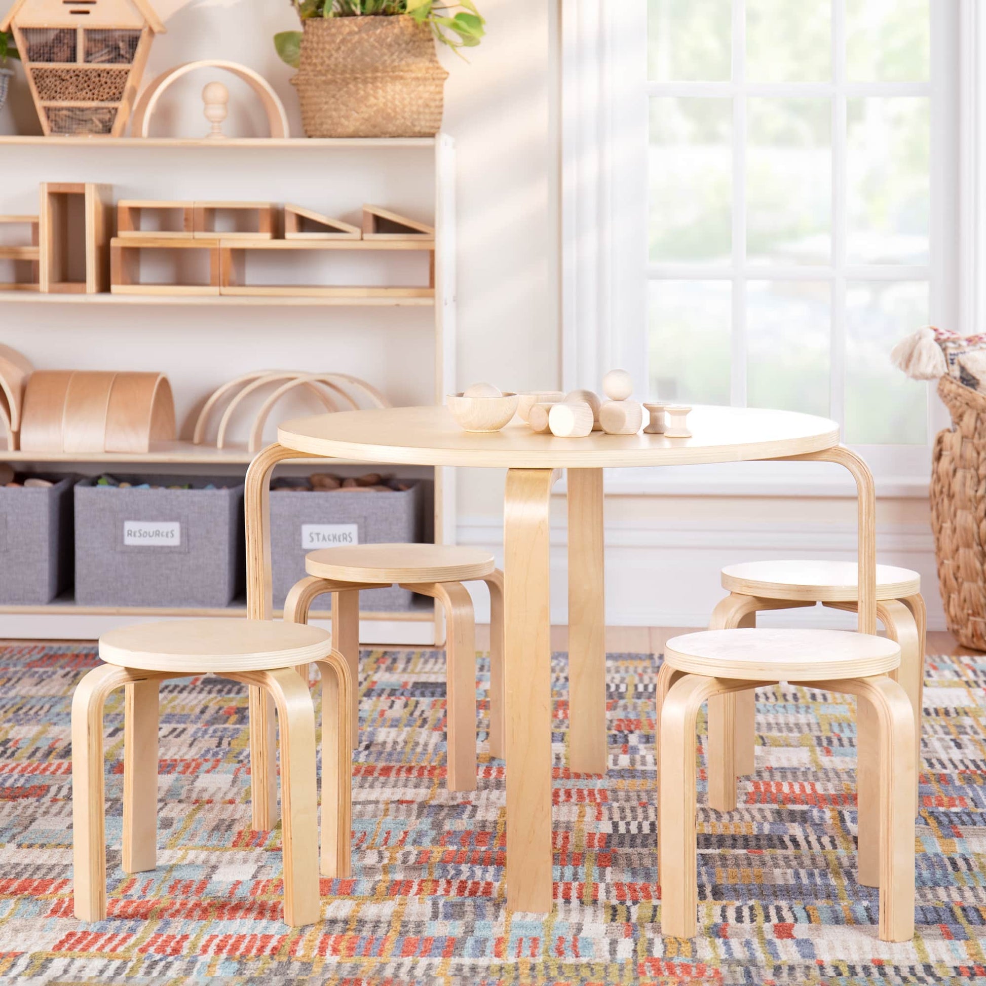 Nordic Toddler Table and Stool Set
