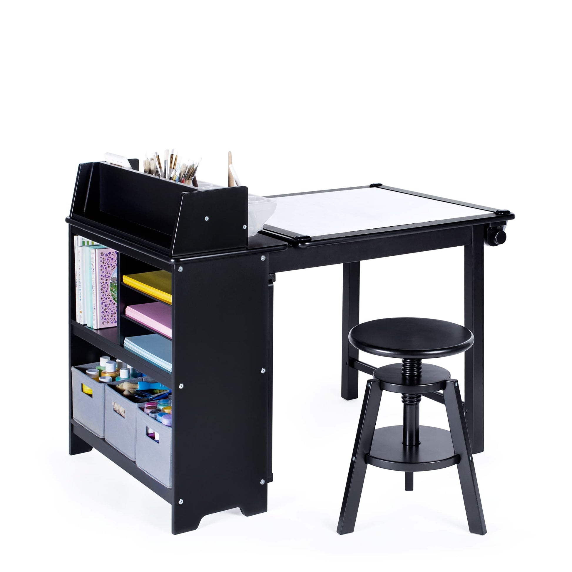 Design Studio - 3 in 1 Art Table, Drafting Table, Easel, and Stool