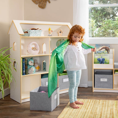 EdQ Dollhouse Bookcase with Bins