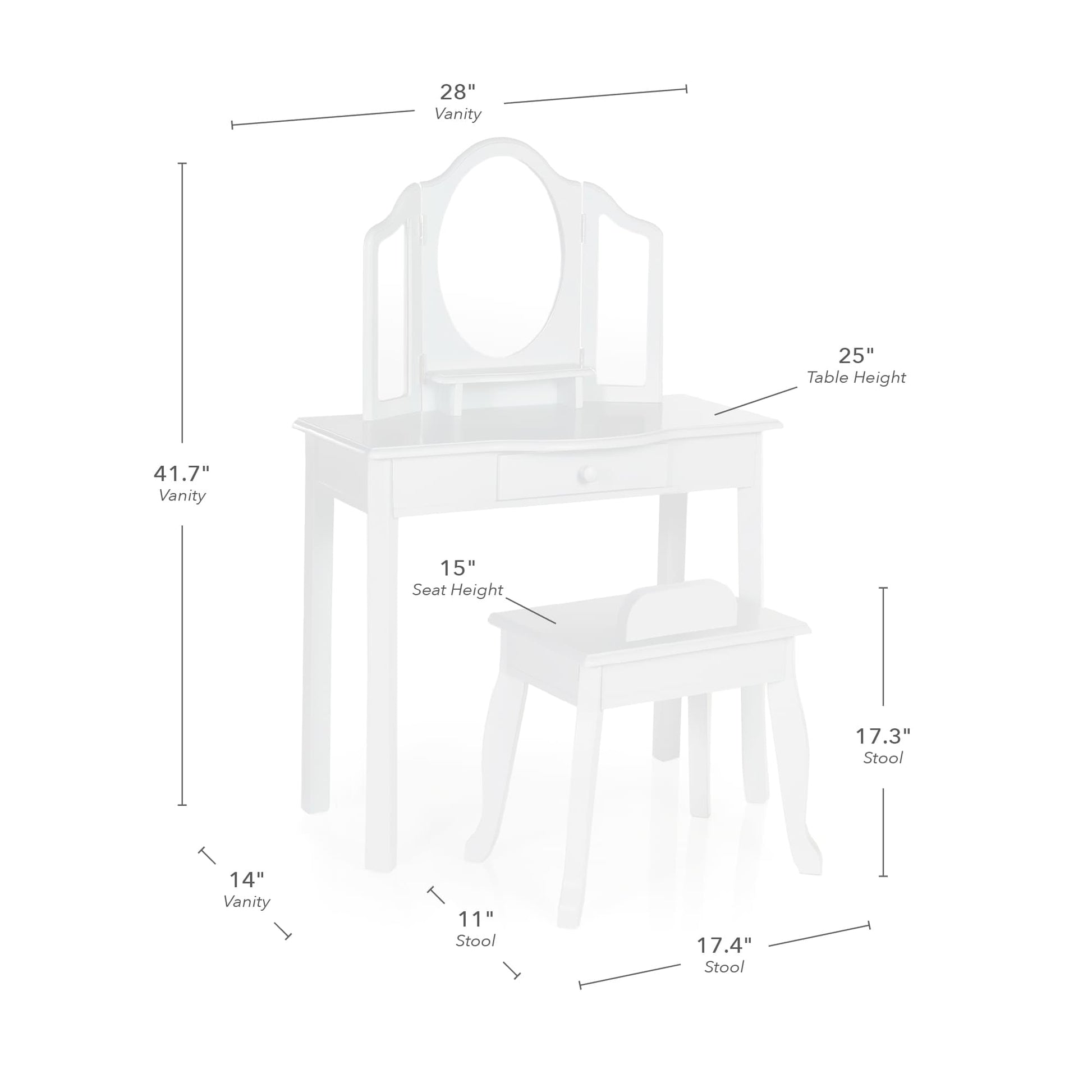 Kids' Vanity and Stool
