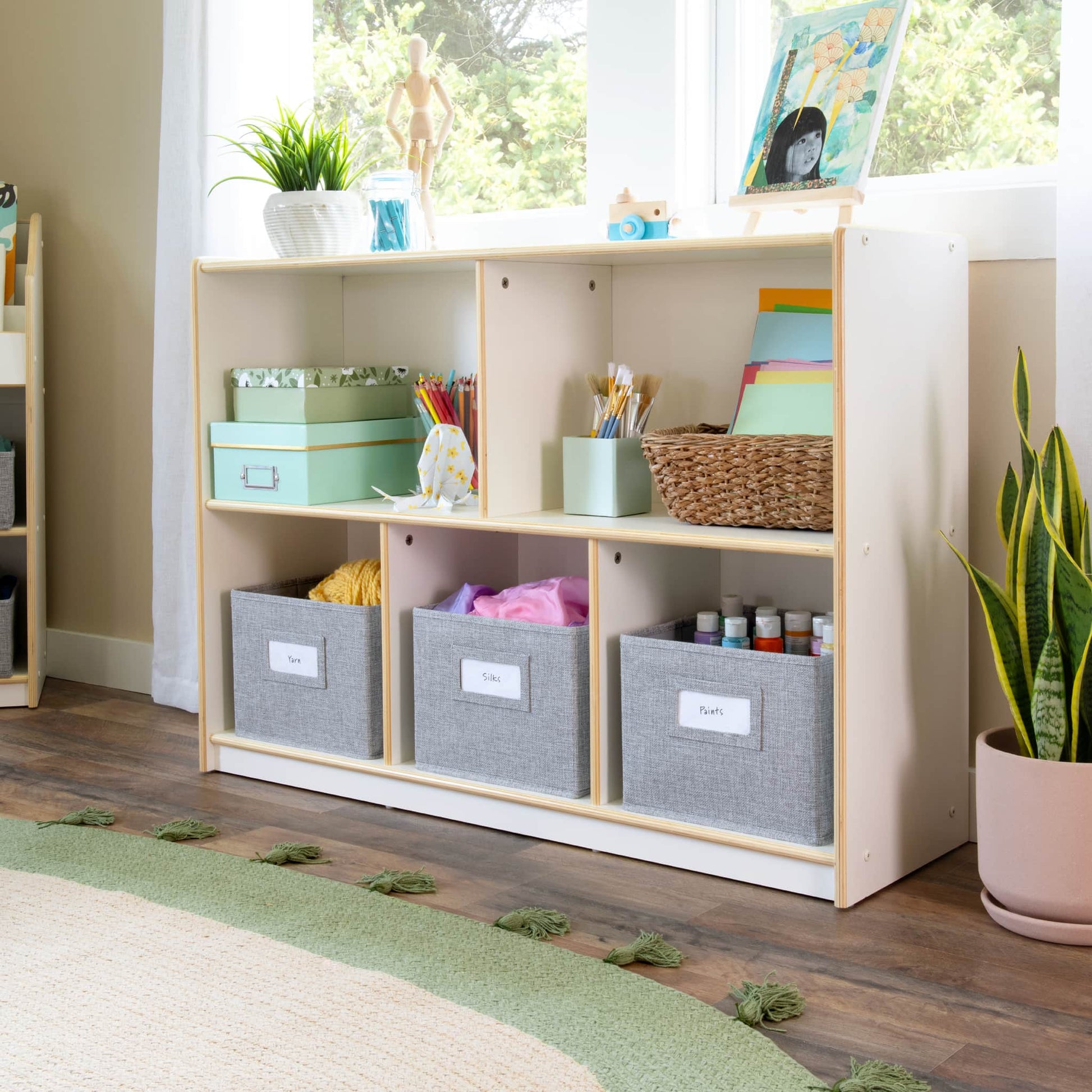 EdQ 2-Shelf 5-Compartment Storage with Bins - 30"